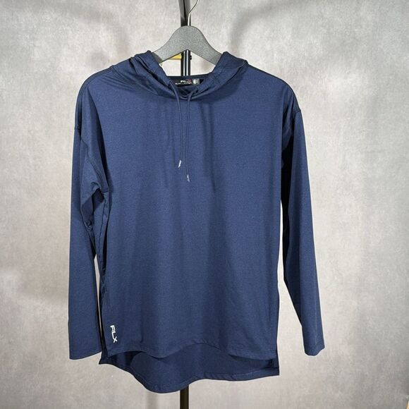 RLX Ralph Lauren Lux Carbon Spring Navy Heather Womens Golf Hoodie - Picture 4 of 7
